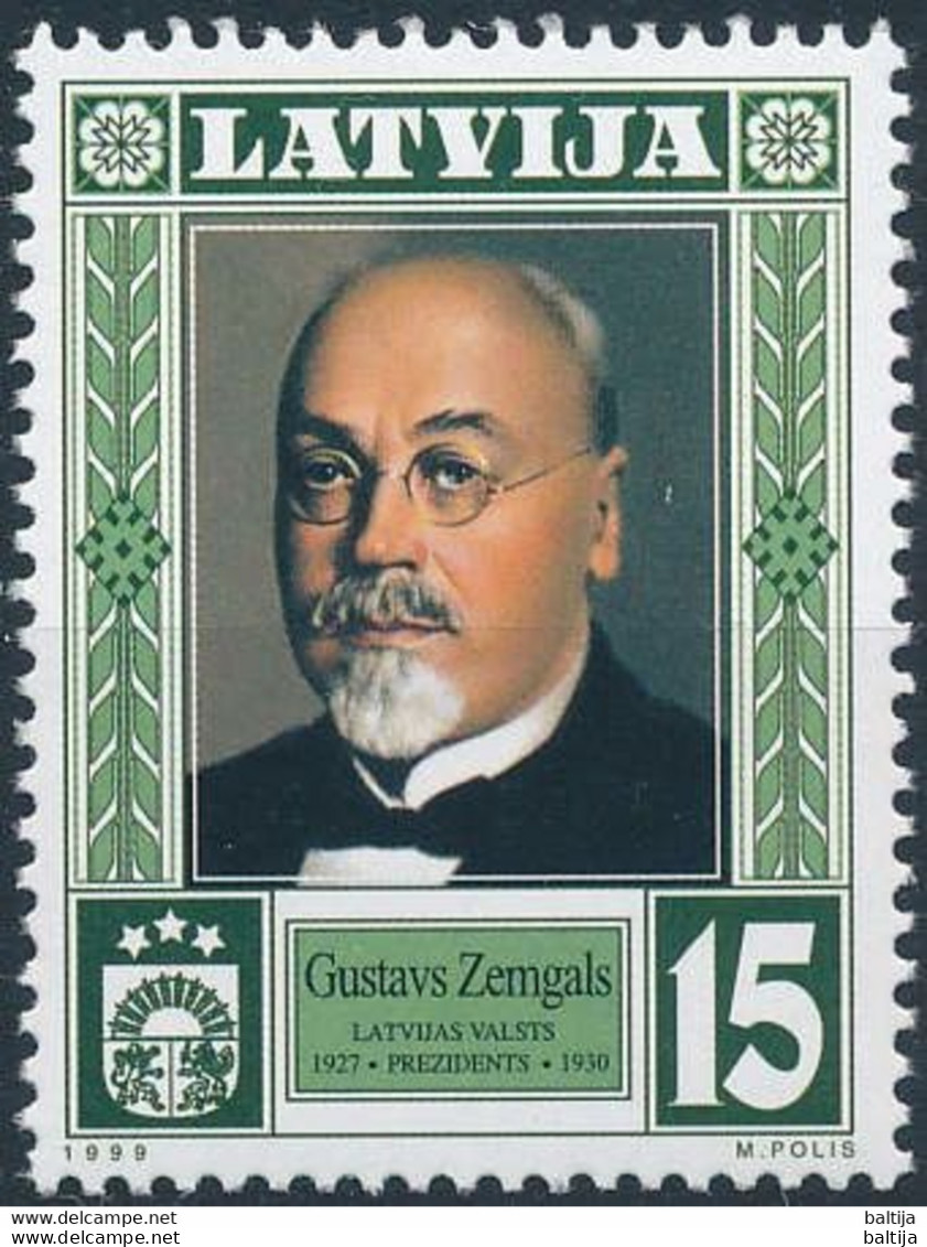 Mi 512 ** MNH / 2nd Latvian President Gustavs Zemgals / Head Of State - Lettonie