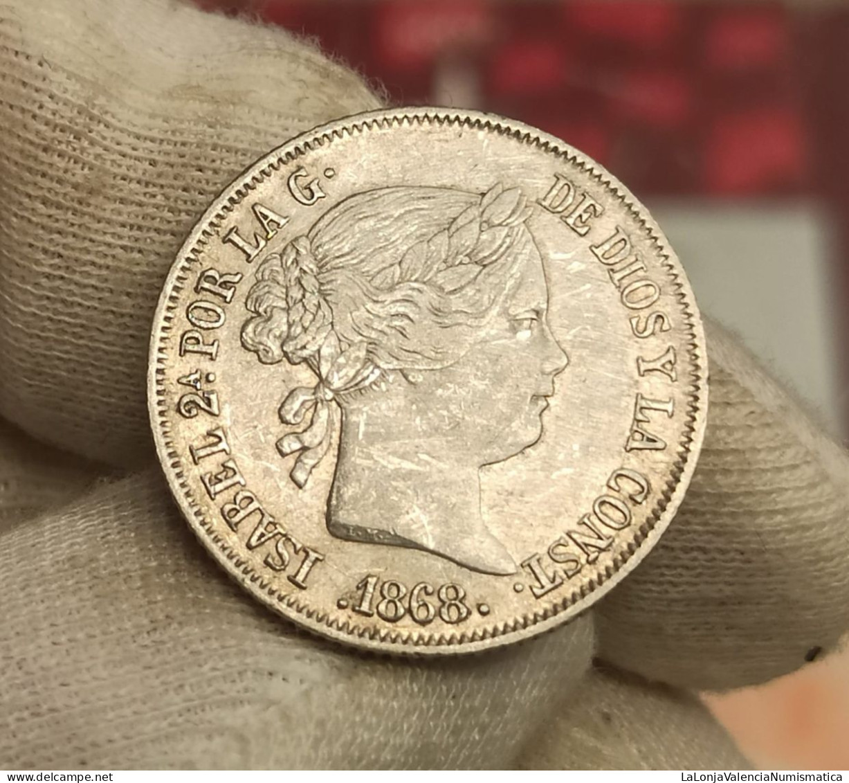 España Spain Isabel II - 40 Céntimos De Escudo 1868 Madrid Km 628.2 Plata - Andere & Zonder Classificatie