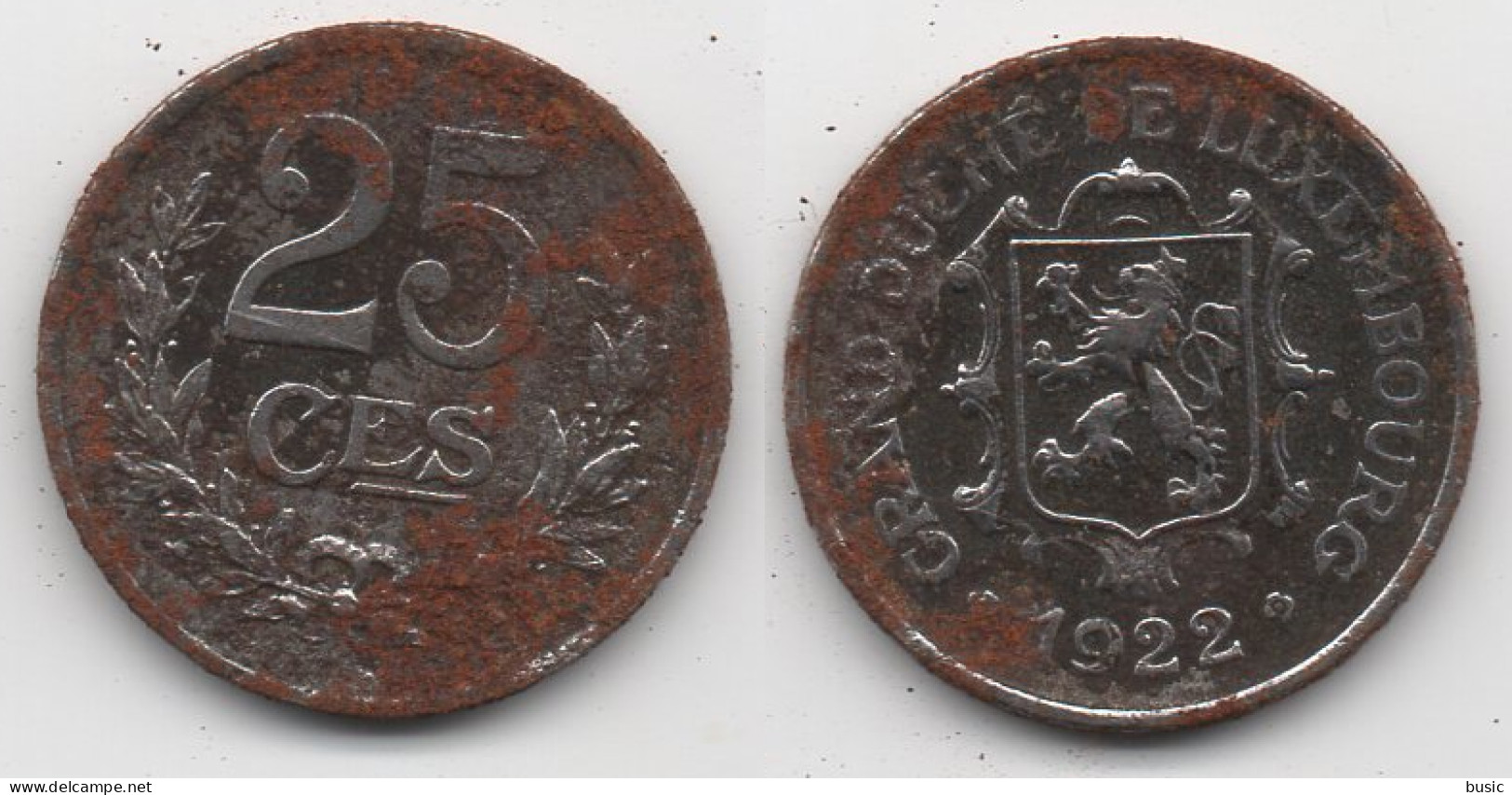 + LUXEMBOURG + 25 CENTIMES 1922 + - Lussemburgo