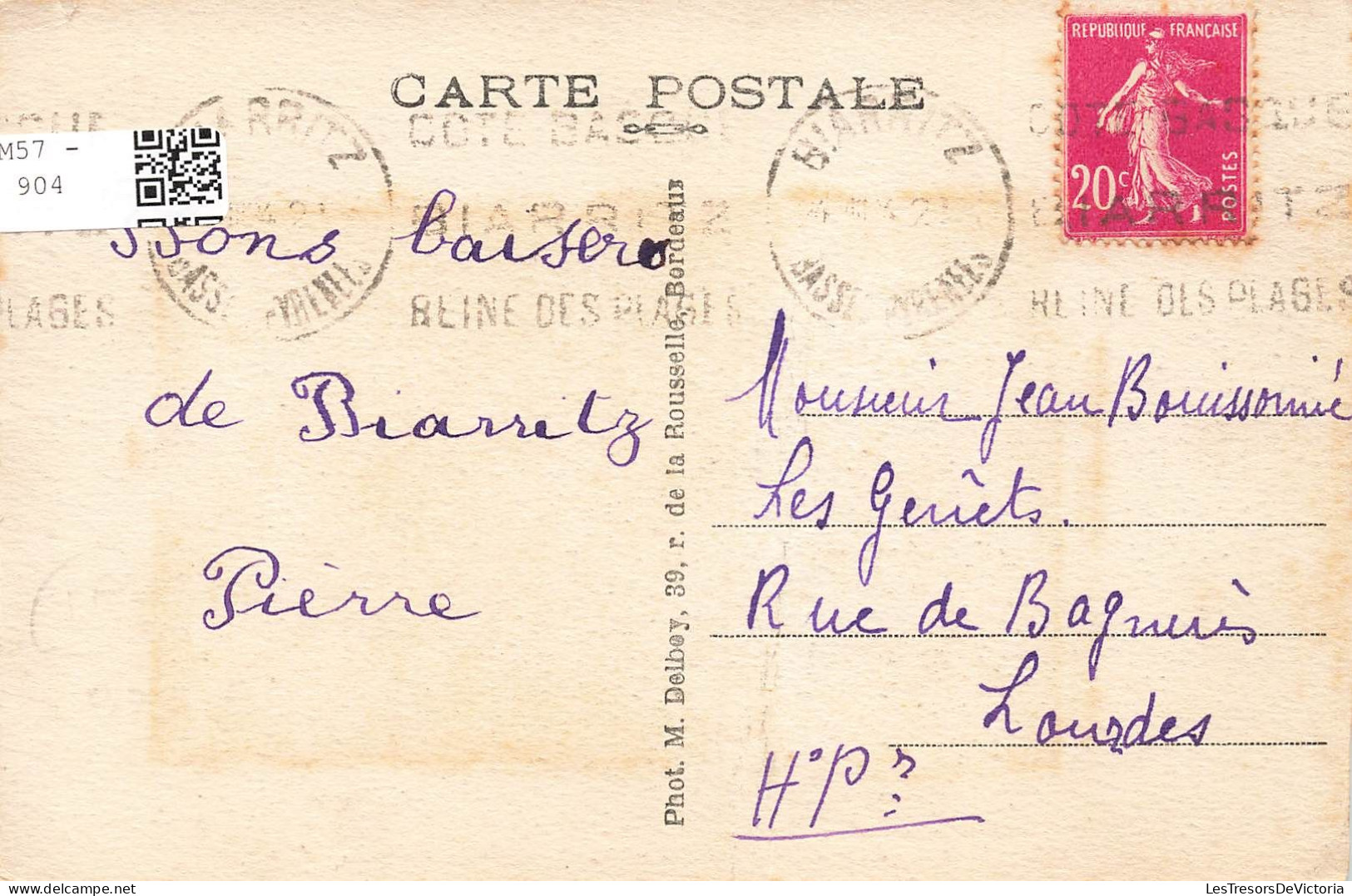 FRANCE - Biarritz - Les Hortensias Et La Grande Plage - Carte Postale Ancienne - Biarritz