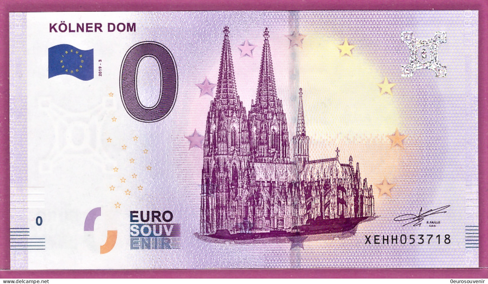 0-Euro XEHH 2019-3 KÖLNER DOM - Privatentwürfe