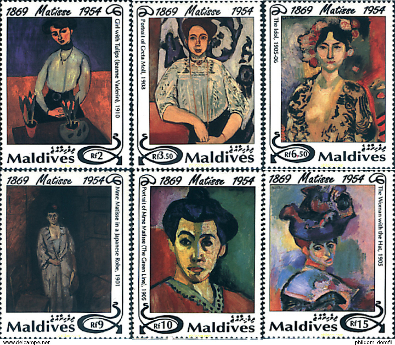 95658 MNH MALDIVAS 1994 40 ANIVERSARIO DE LA MUERTE DE HENRI MATISSE - Maldives (1965-...)