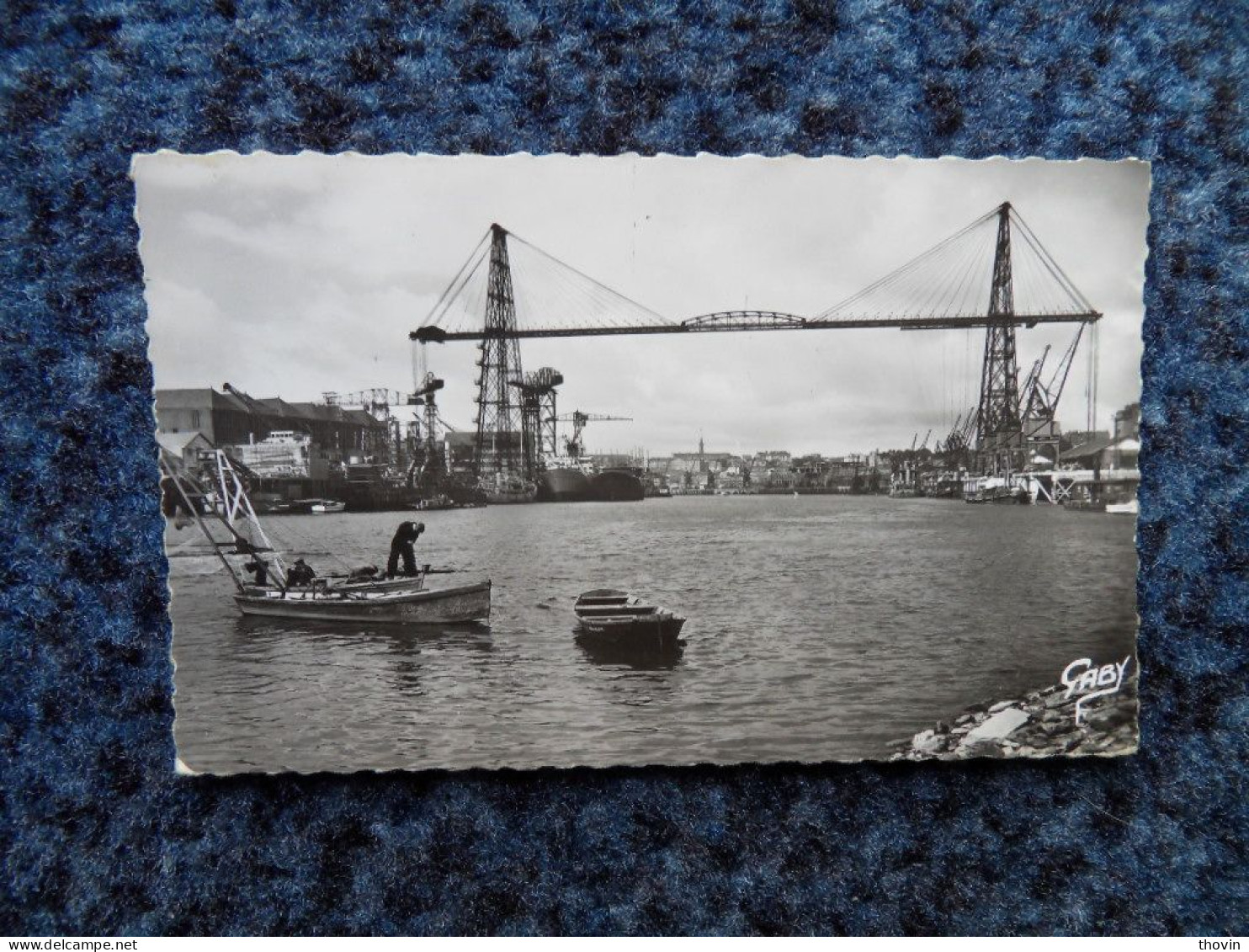 KB11/1215-Nantes Pont Transbordeur Et Port 1957 Pêcheurs Bateau - Nantes