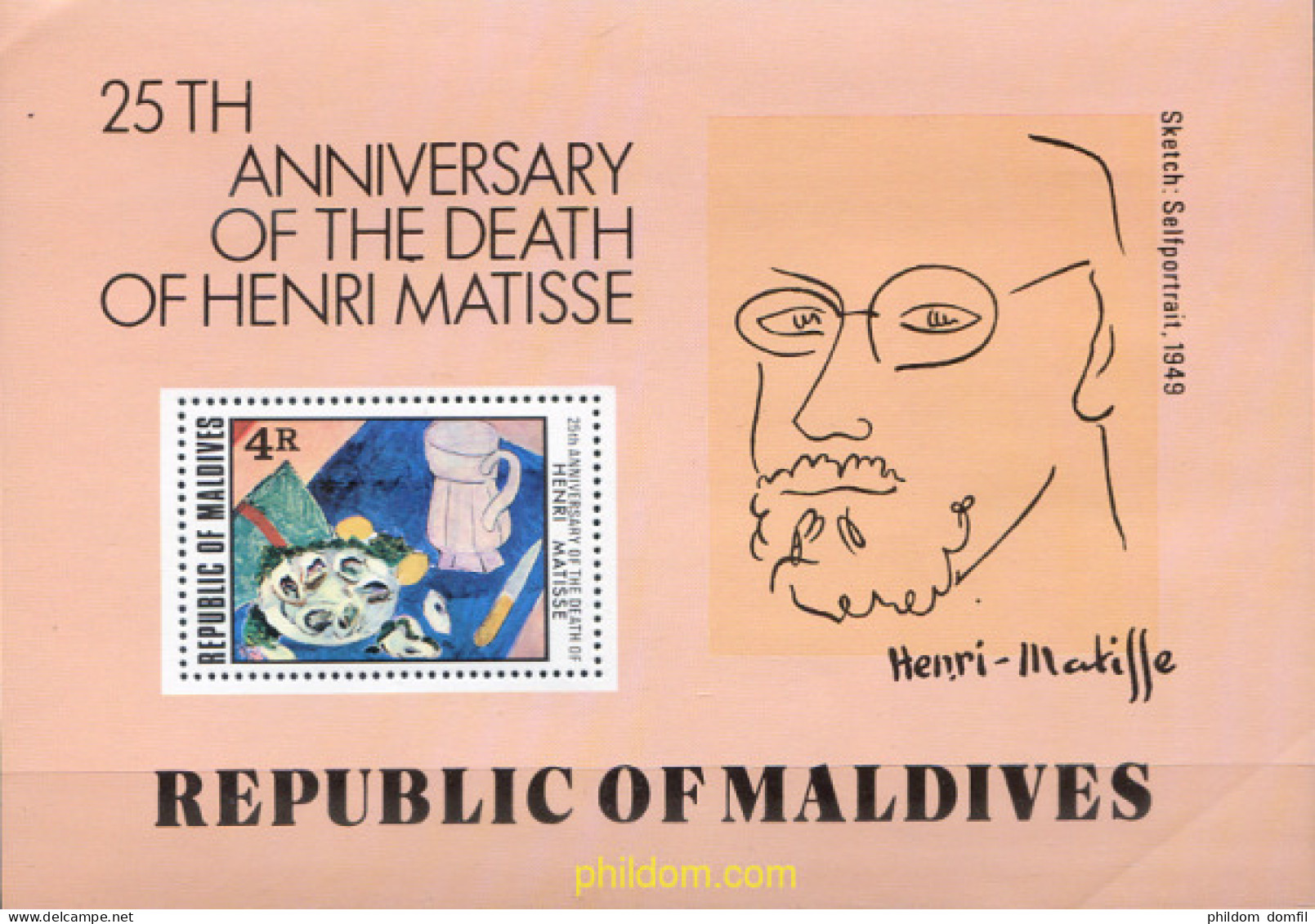 340501 MNH MALDIVAS 1979 250 ANIVERSARIO DE LA MUERTE DE HENRI MATISSE - Maldivas (1965-...)