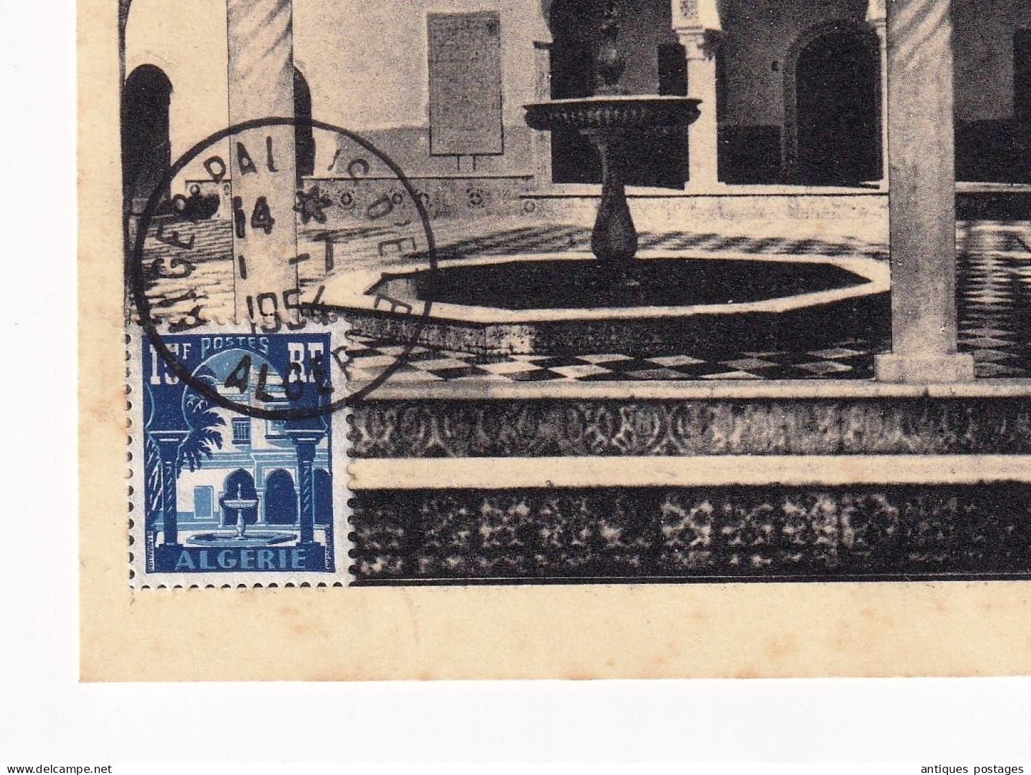 Alger Palais D'Eté Cachet Du 1/7/1954 Algérie Algéria Maximaphiles Algériens - Briefe U. Dokumente