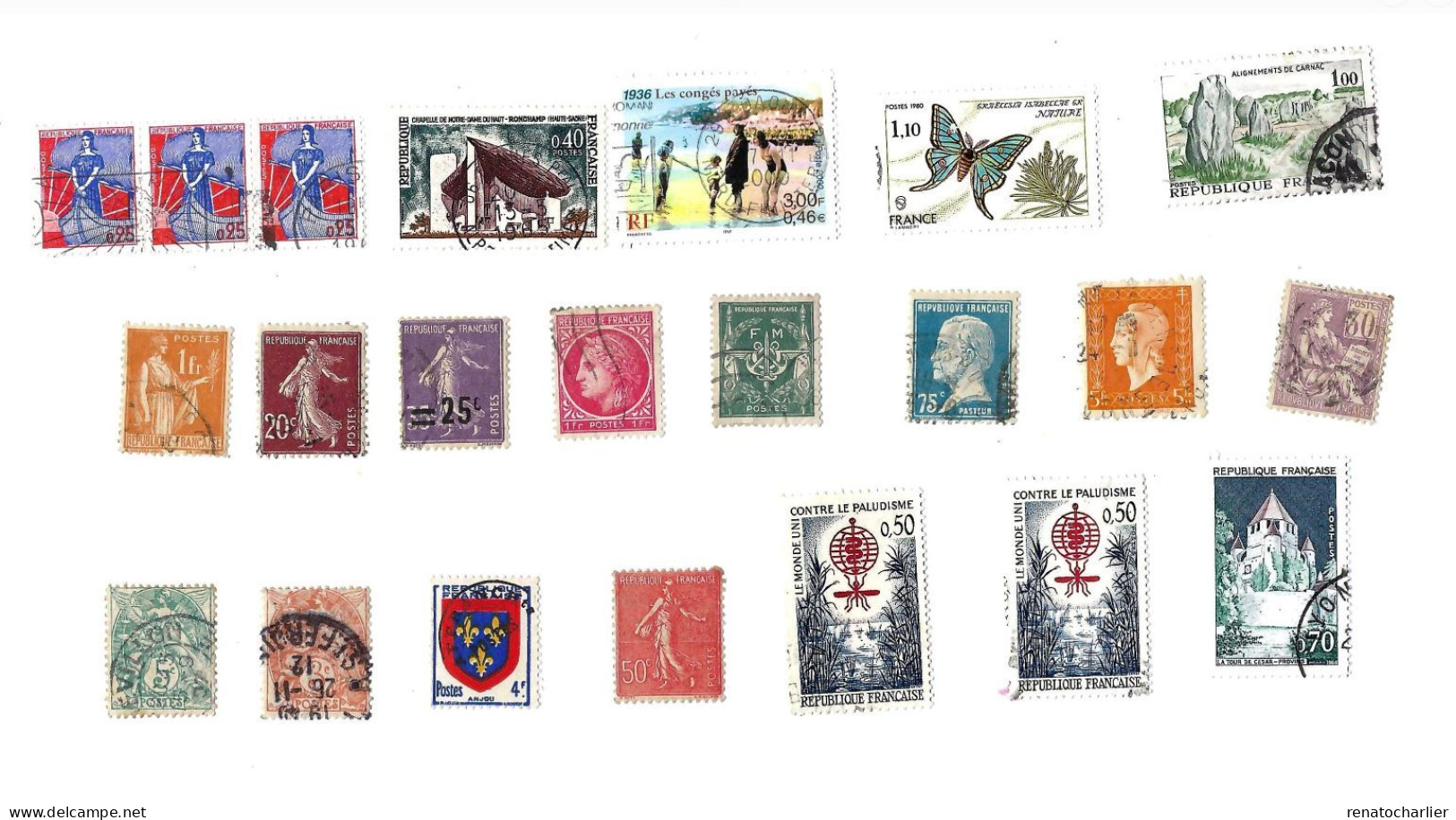 Collection De 80 Timbres  Oblitérés. - Colecciones Completas