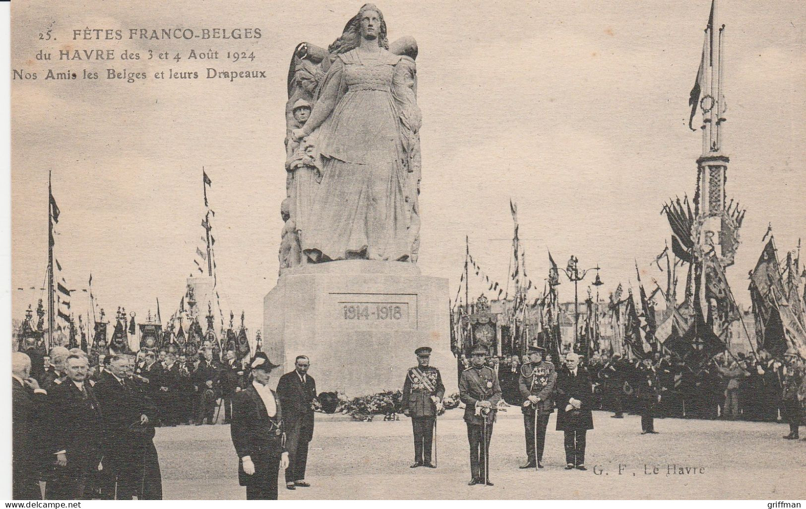 LE HAVRE FETES FRANCO-BELGES DES 3 ET 4 AOUT 1924 NOS AMIS LES BELGES ET LEURS DRAPEAUX TBE - Zonder Classificatie