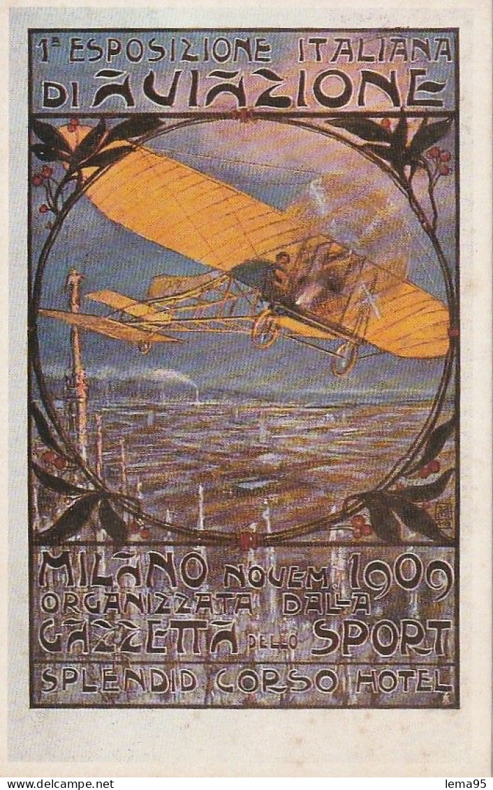 MILANO 1909 1 ESPOSIZIONE ITALIANA DI AVIAZIONE FORMATO PICCOLO - Advertising