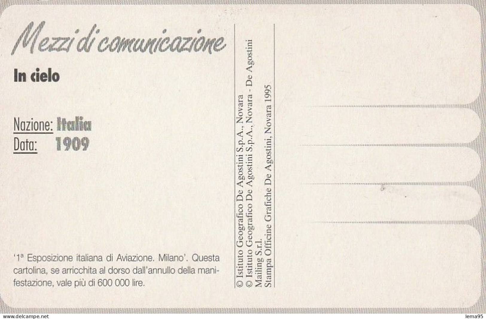 MILANO 1909 1 ESPOSIZIONE ITALIANA DI AVIAZIONE FORMATO PICCOLO - Publicité