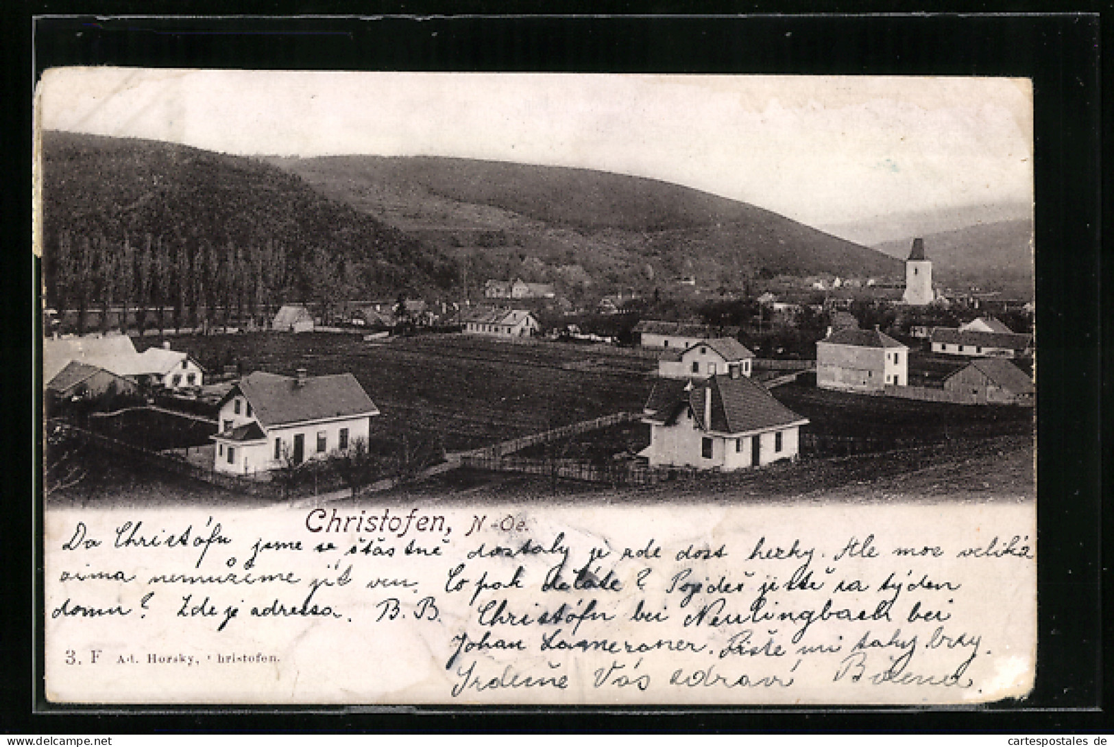 AK Christofen /N.-Oe., Ortsansicht Mit Landwirtschaftlichem Anbau  - Autres & Non Classés