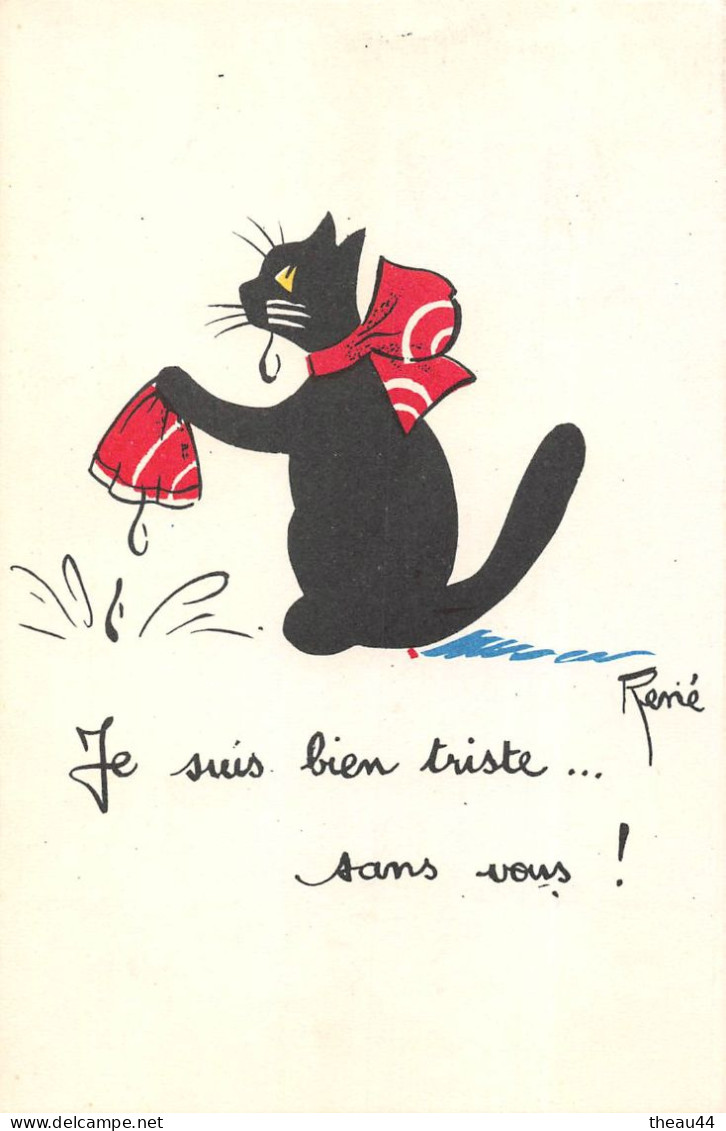 ¤¤  -  Lot De 3 Cartes De " CHATS  "  -   Illustrateur " RENE "   -  ¤¤ - Cats
