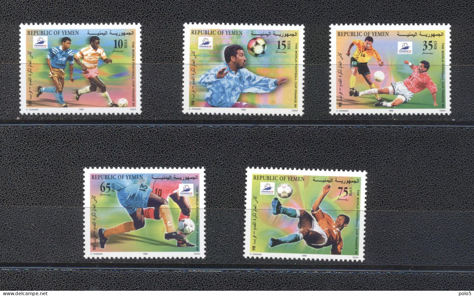 Yemen1998- FIFA WORLD CUP - FRANCE Set (5v) - Yemen