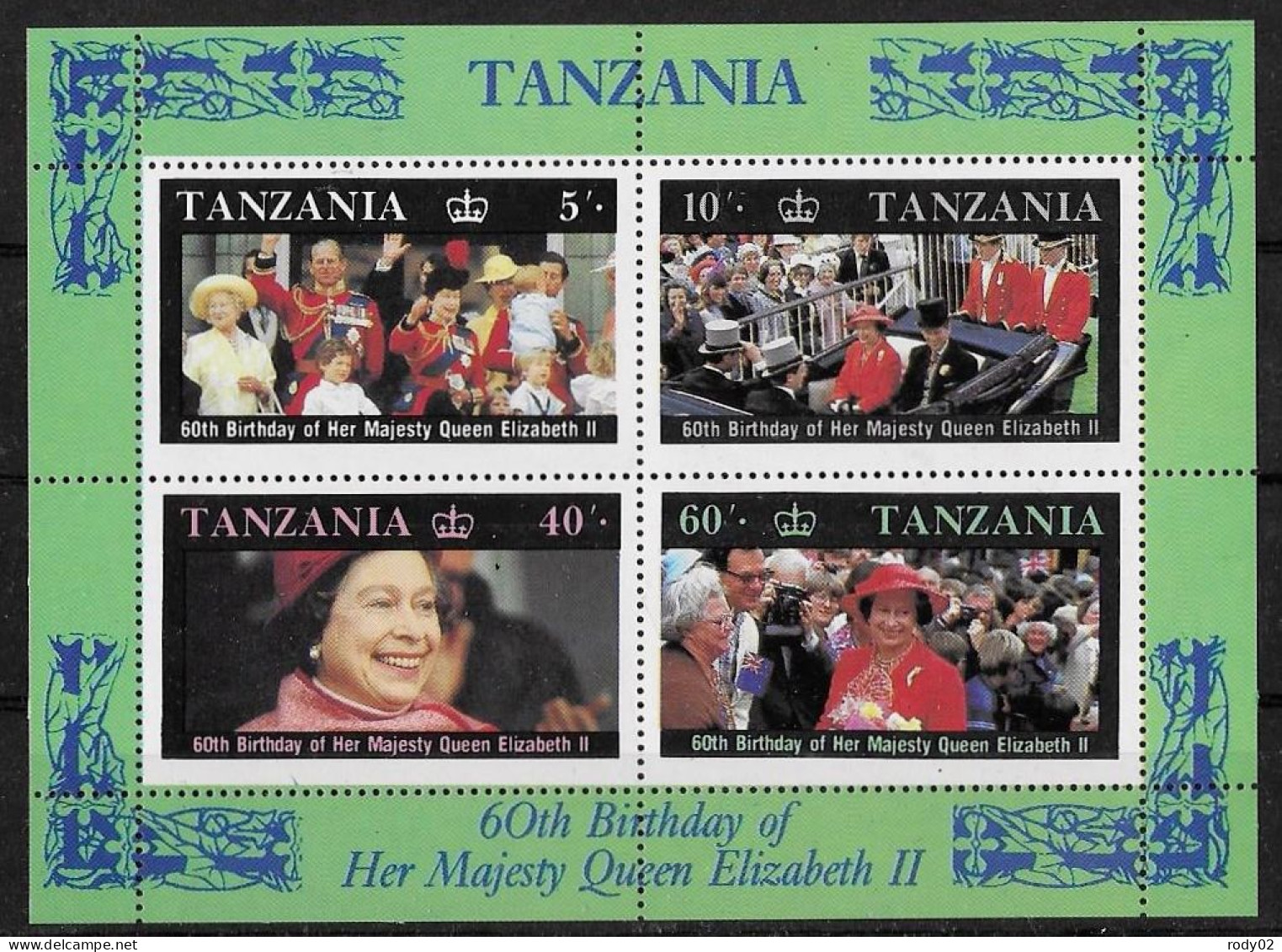 TANZANIE - FAMILLE ROYALE D'ANGLETERRE - 3 BLOCS-FEUILLETS - NEUF** MNH - Royalties, Royals