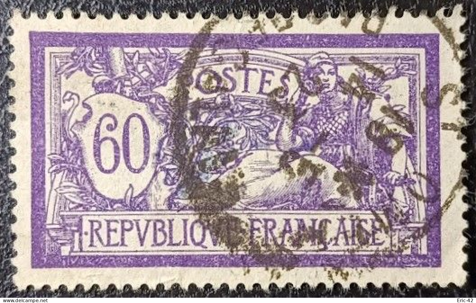 N°144 MERSON 60c Violet Et Bleu. Cachet De 1923 à Saint-Omer. Bon Centrage... - 1900-27 Merson