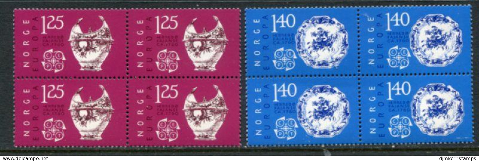 NORWAY 1976 Europa: Handicrafts Blocks Of 4 MNH / **.  Michel 724-25 - Unused Stamps