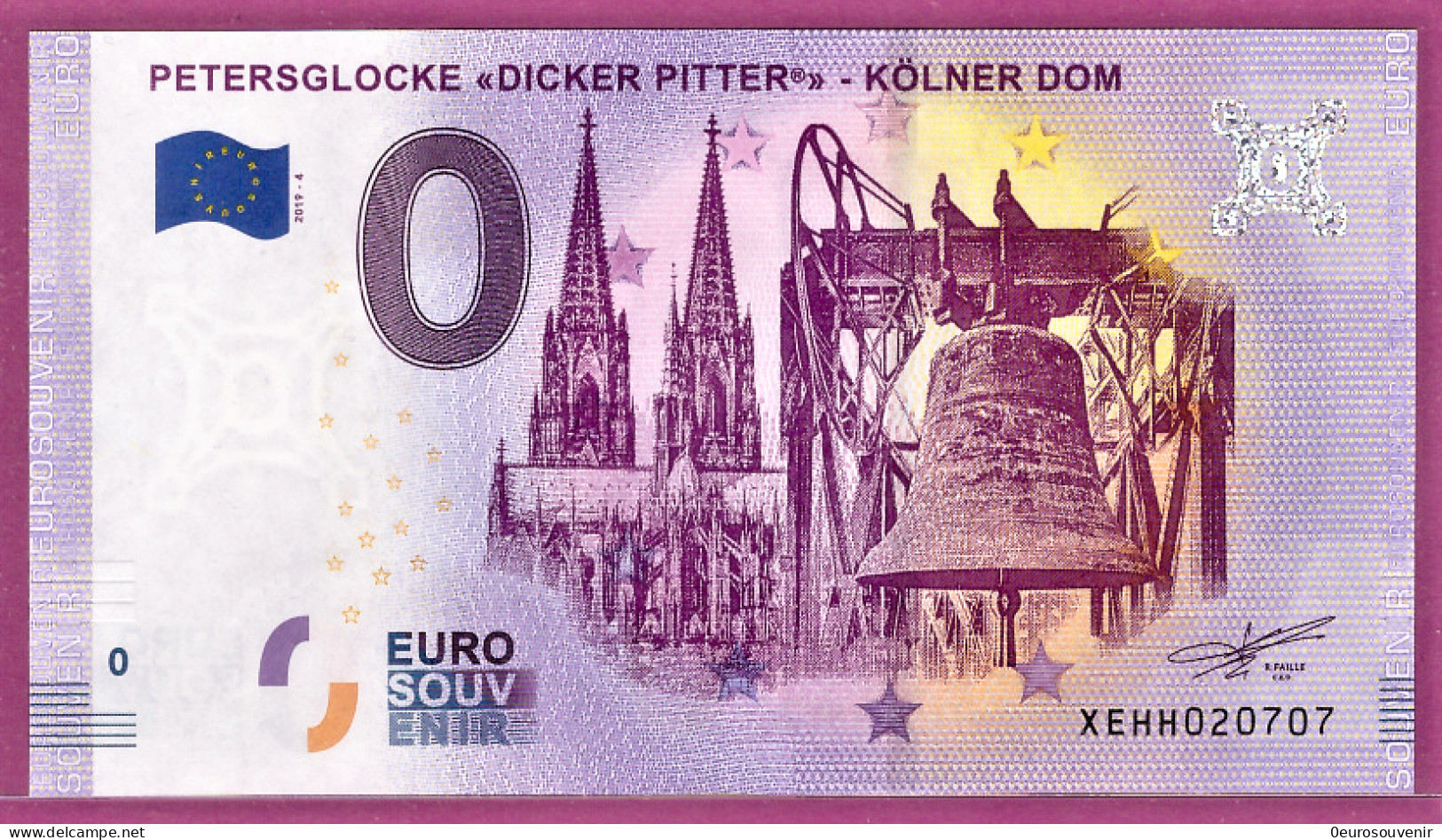 0-Euro XEHH 2019-4 PETERSGLOCKE - DICKER PITTER - KÖLNER DOM - Privatentwürfe