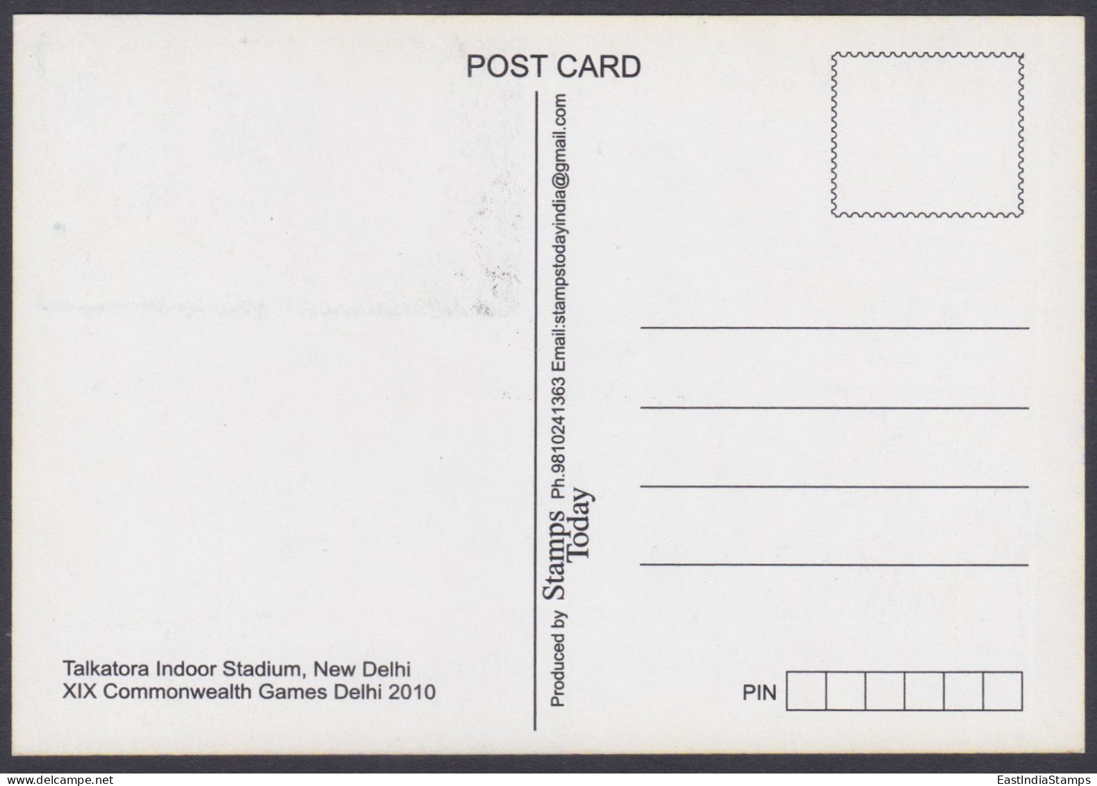 Inde India 2010 Maximum Max Card Talkatora Indoor Stadium, Sport, Sports, Commonwealth Games, Boxing - Storia Postale