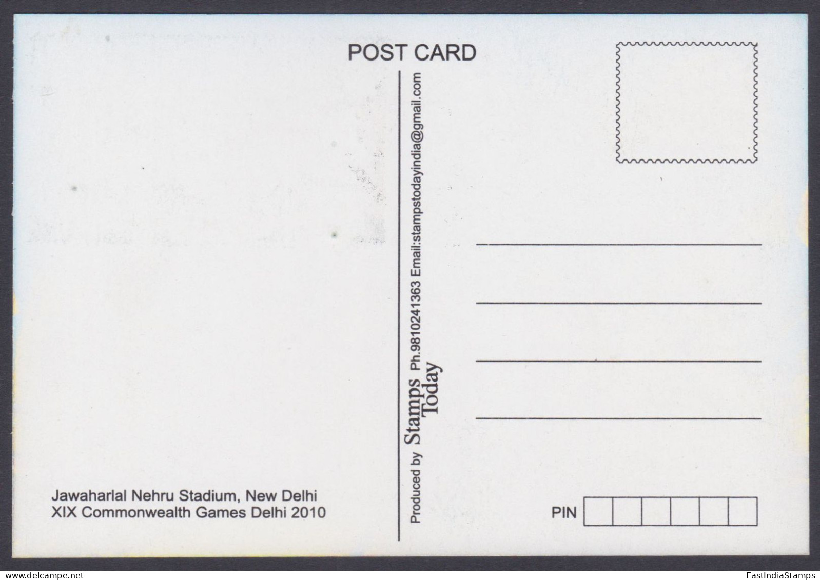 Inde India 2010 Maximum Max Card Jawaharlal Nehru Stadium, Sport, Sports, Flag, Flags, Commonwealth Games - Lettres & Documents