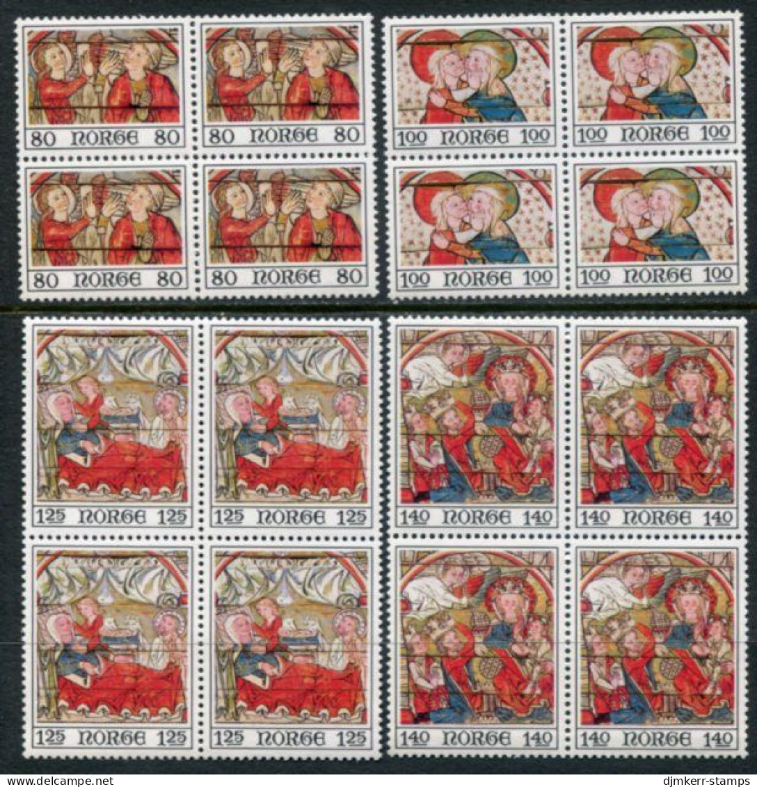 NORWAY 1975 Christmas Blocks Of 4 MNH / **.  Michel 714-17 - Unused Stamps