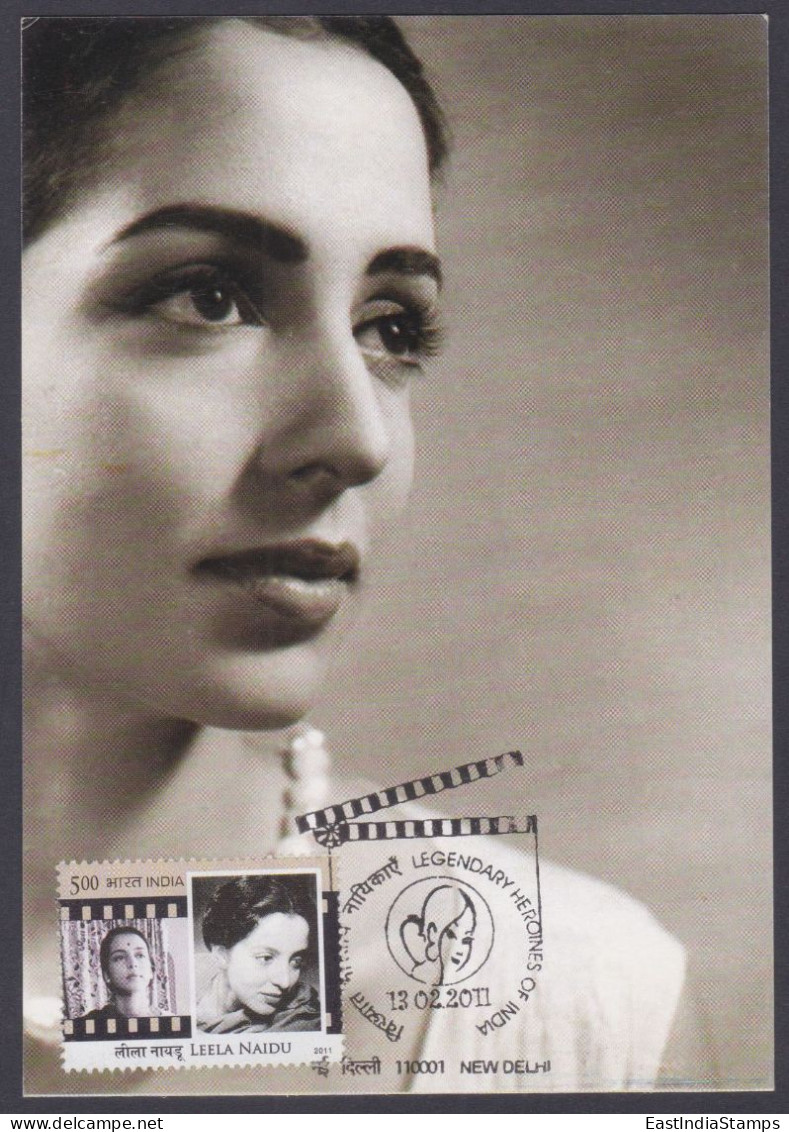 Inde India 2011 Maximum Max Card Leela Naidu, Legendary Heroines Of India, Actress, Bollywood, Indian Hindi Cinema - Covers & Documents