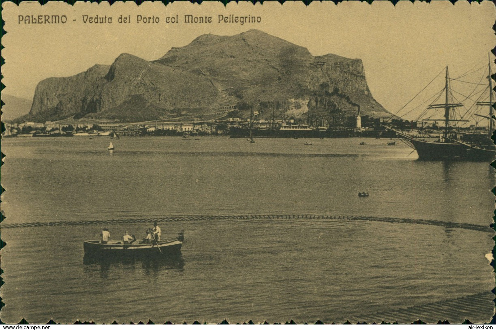 Palermo Palermo (Palermu) Veduta Del Porto Col Monte Pellegrino 1922 - Autres & Non Classés