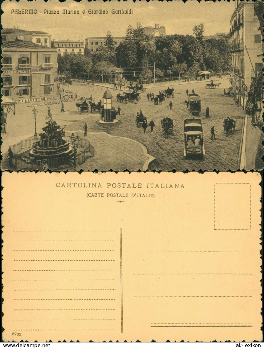 Palermo Palermo (Palermu) Piazza Marina E Giardino Garibaldi 1922 - Autres & Non Classés