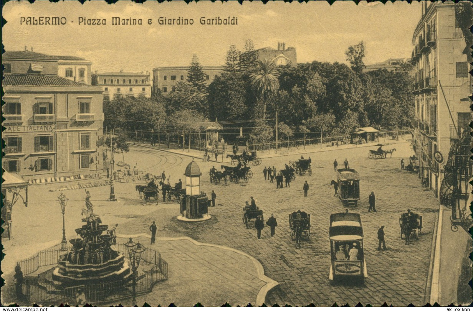 Palermo Palermo (Palermu) Piazza Marina E Giardino Garibaldi 1922 - Autres & Non Classés