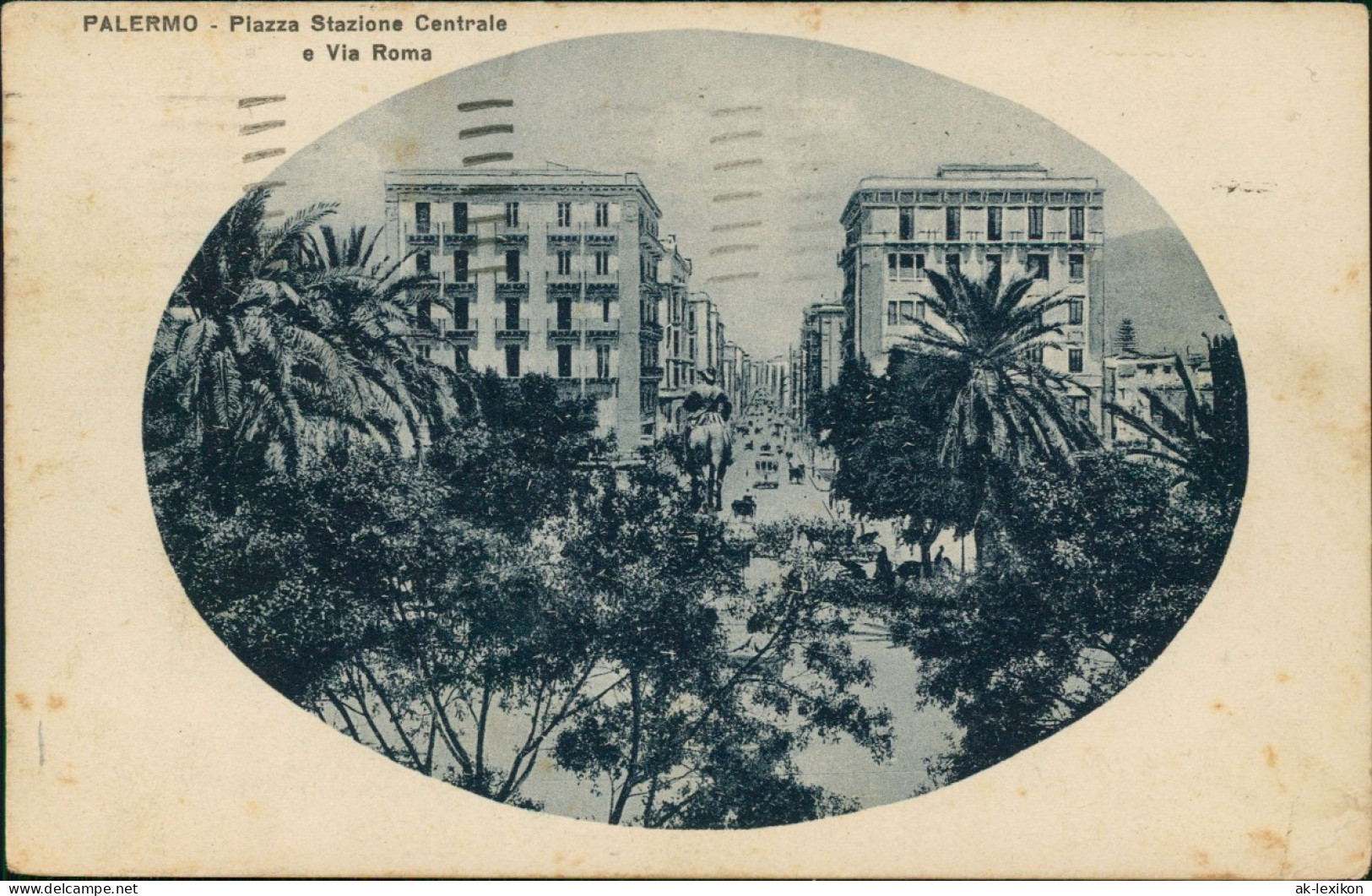 Cartoline Palermo Palermo (Palermu) Piazza Stazione Centrale 1923 - Other & Unclassified