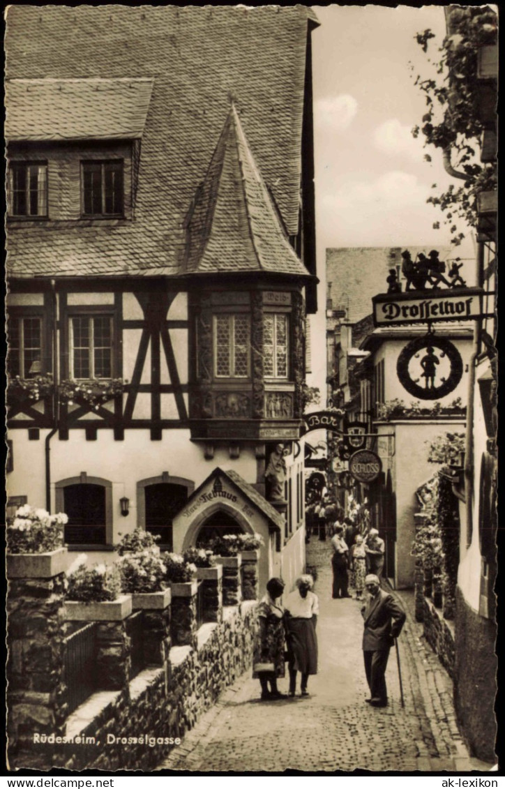 Ansichtskarte Rüdesheim (Rhein) Drosselgasse 1956 - Ruedesheim A. Rh.
