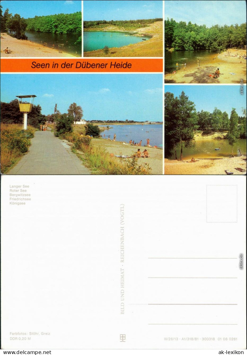 .Sachsen-Anhalt Seen In Der Dübener Heide: Langer-, Roter-,  Königsee 1981 - Autres & Non Classés