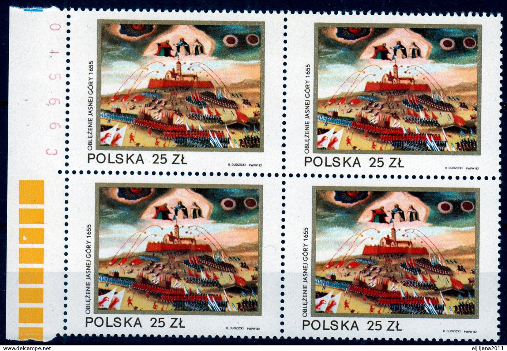 ⁕ Poland / Polska 1982 ⁕ Madonna, Religions - Siege Of Jasna Gora By Swedes Mi.2819 ⁕ MNH Block Of 4 - Unused Stamps