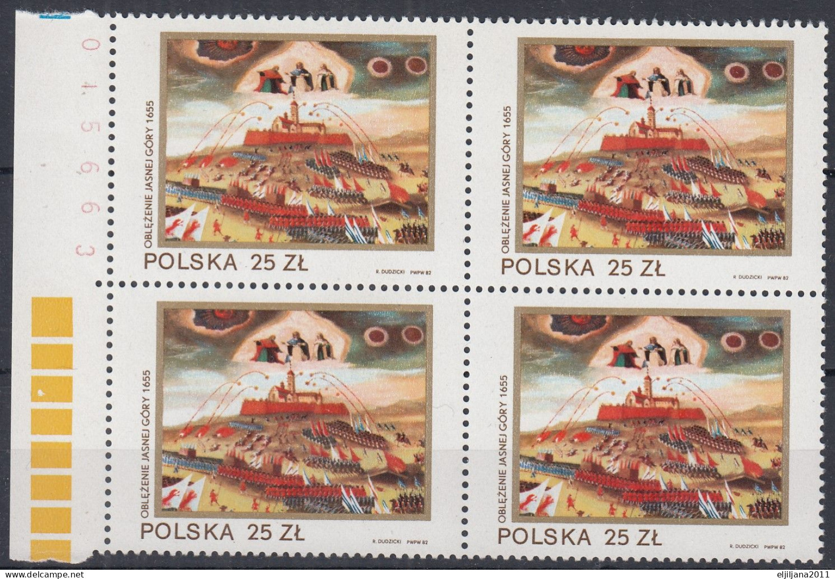 ⁕ Poland / Polska 1982 ⁕ Madonna, Religions - Siege Of Jasna Gora By Swedes Mi.2819 ⁕ MNH Block Of 4 - Ungebraucht