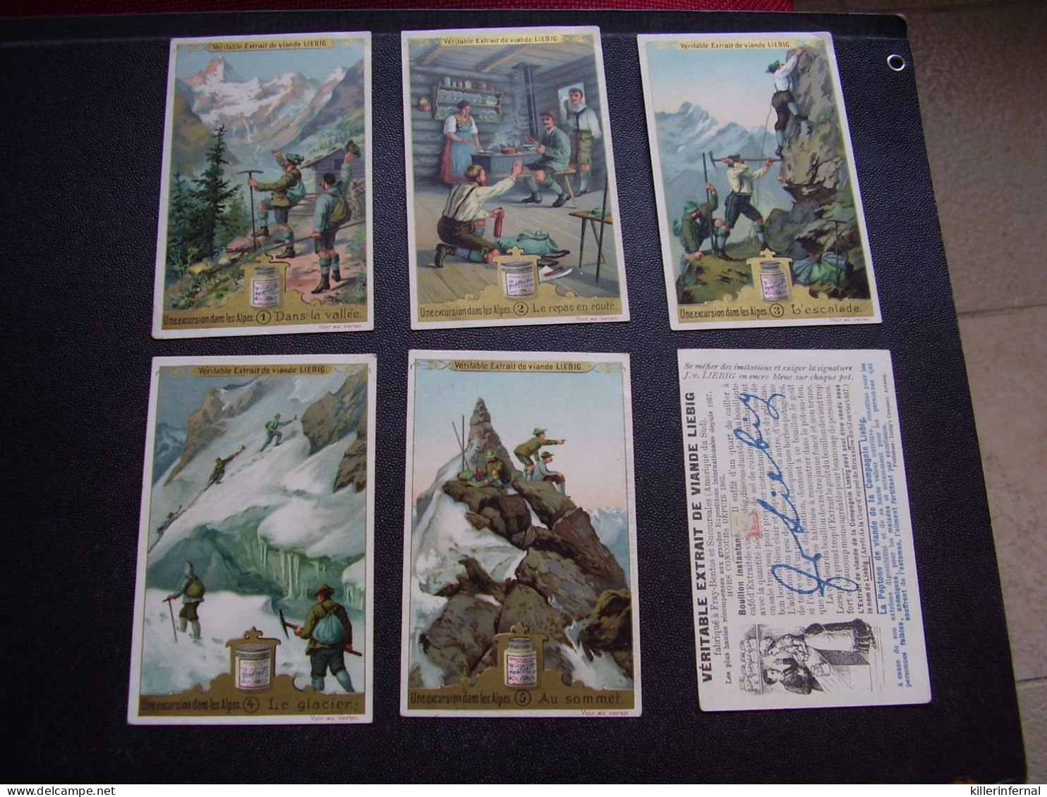 Original Old Cards Chromos Liebig S 517 Une Excursion Dans Les Alpes Complet - Liebig