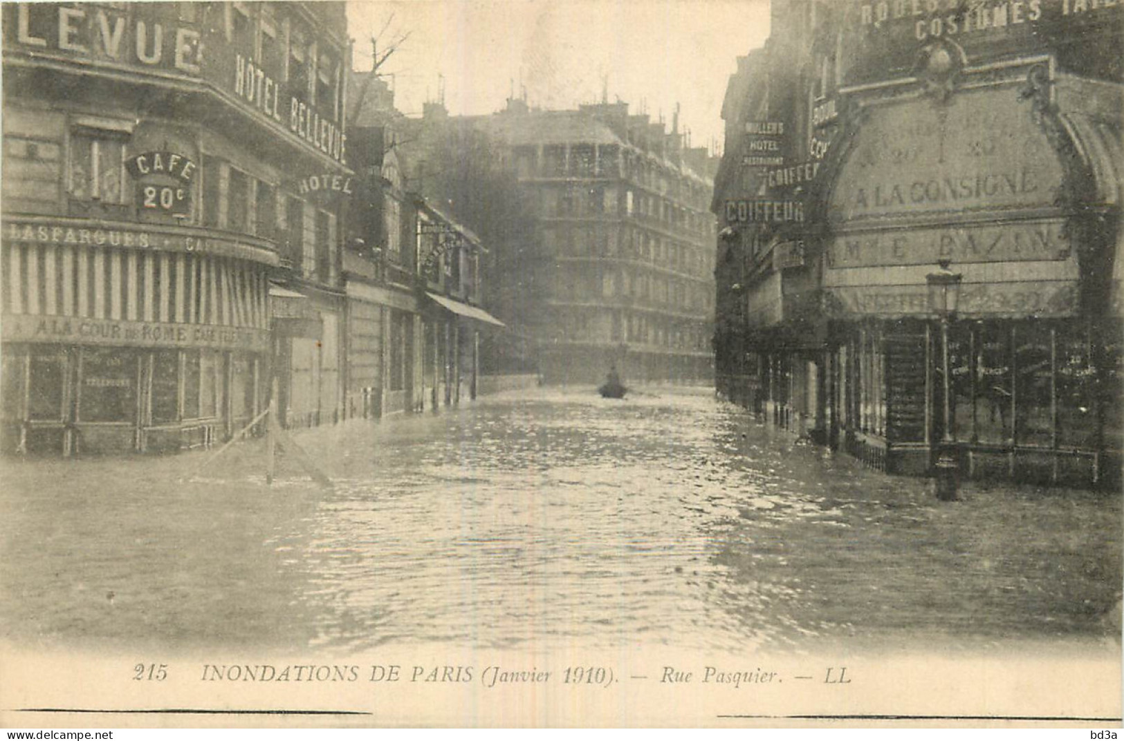 75 - INONDATIONS DE PARIS 1910 - RUE PASQUIER - Paris Flood, 1910