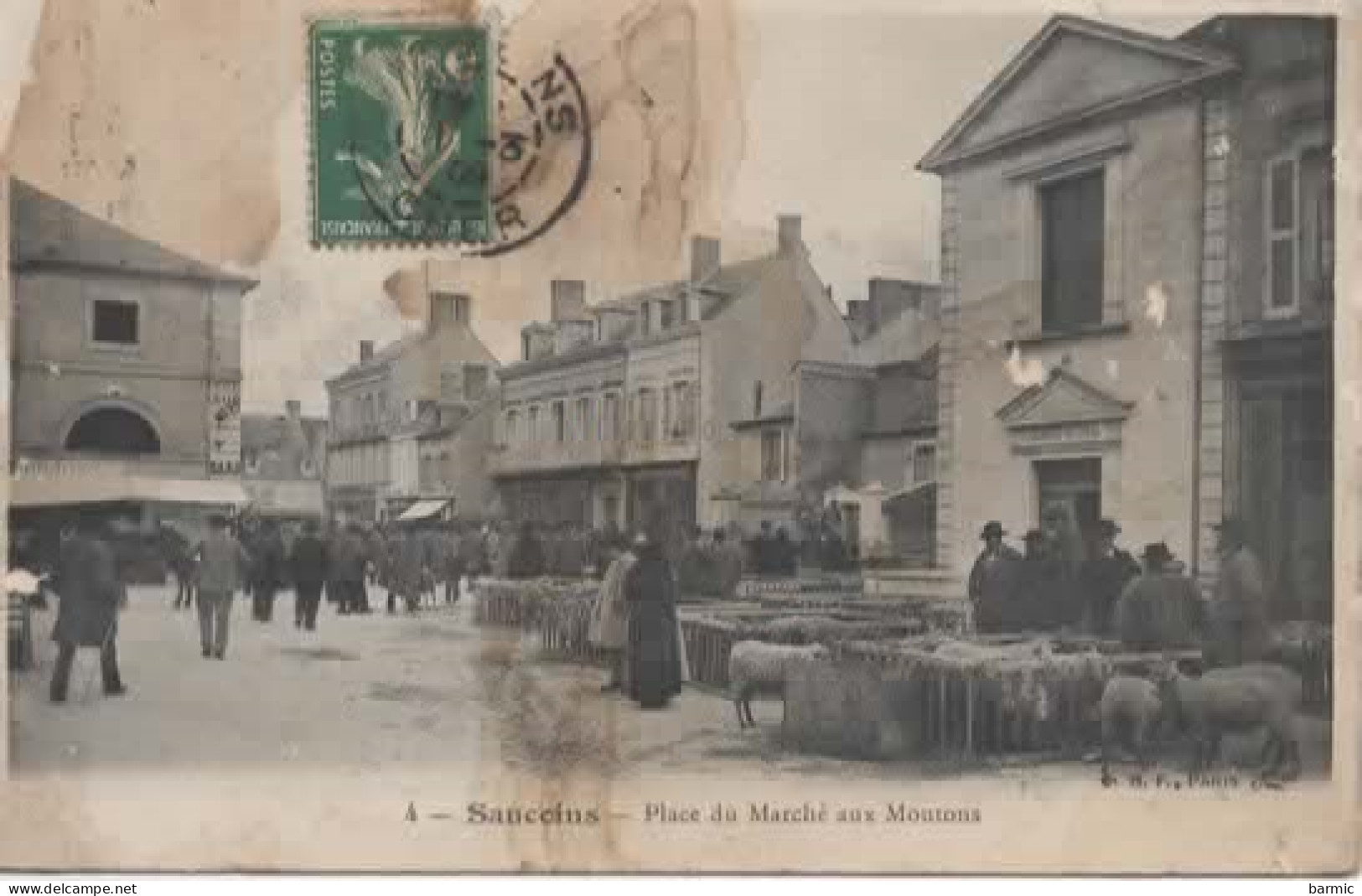 SANCOINS, PLACE DU MARCHE AUX MOUTONS, BELLE ANIMATION REF 16297 - Sancoins