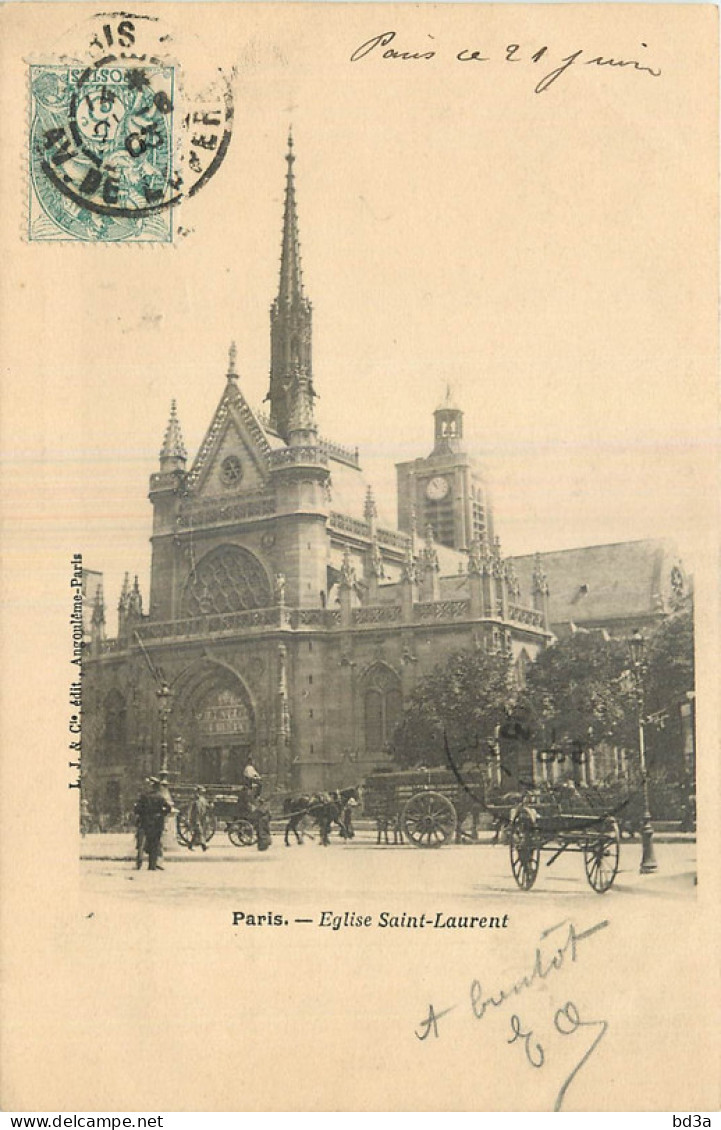 75 - PARIS - EGLISE SAINT LAURENT - Kirchen