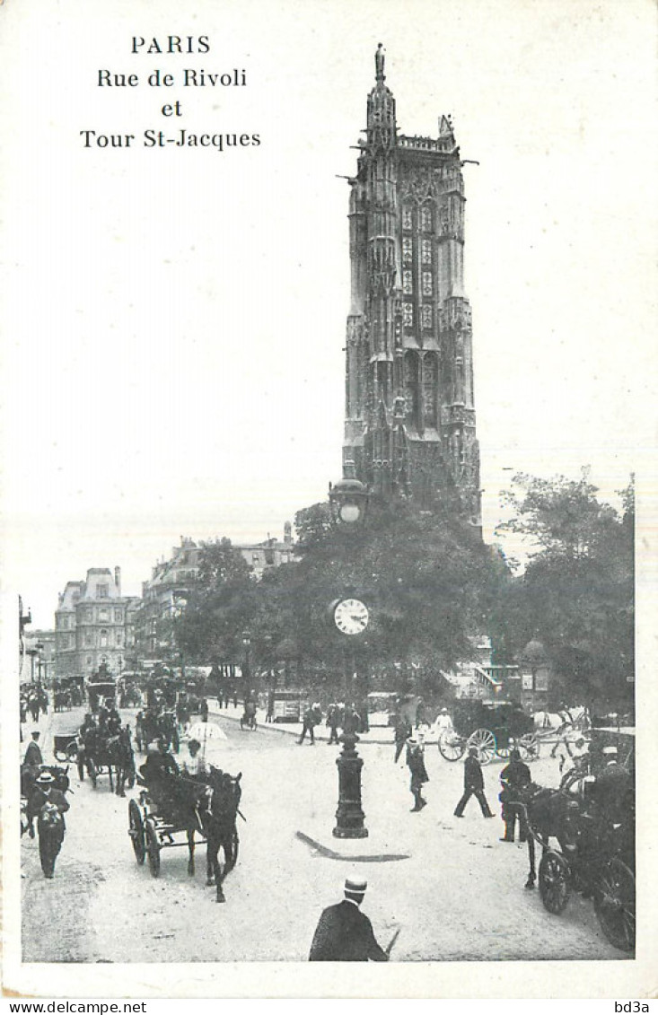 75 - PARIS - RUE DE RIVOLI ET TOUR SAINT JACQUES - Paris (01)