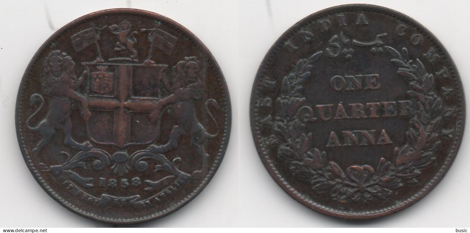 + INDE  +  1/4 ANNA 1858  + - India