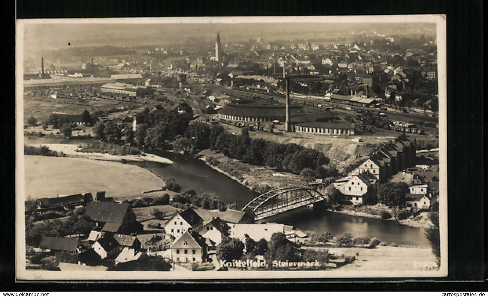 AK Knittelfeld /Steiermark, Ortsansicht Mit Brücke Aus Der Vogelschau  - Altri & Non Classificati