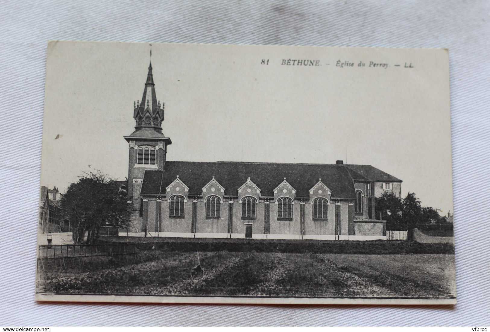 Cpa 1919, Béthune, église Du Perroy, Pas De Calais 62 - Bethune