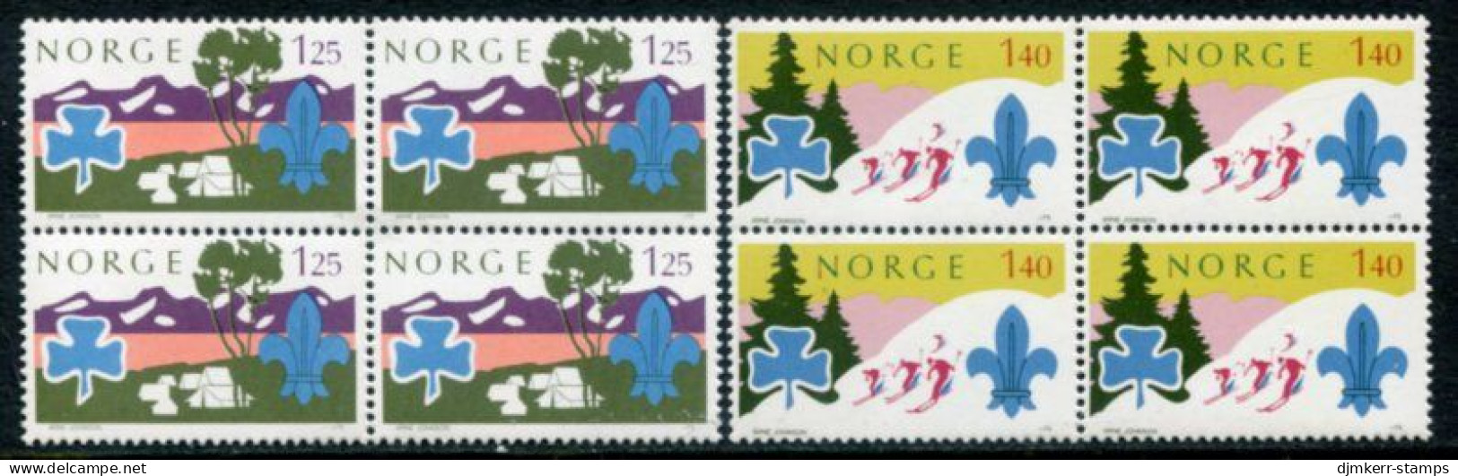 NORWAY 1975 Scouting Blocks Of 4 MNH / **.  Michel 705-06 - Unused Stamps