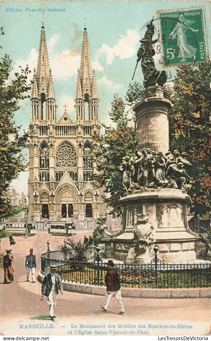 FRANCE - Marseille - Le Monument Des Mobiles Et église Saint Vincent De Paul - Carte Postale Ancienne - Unclassified