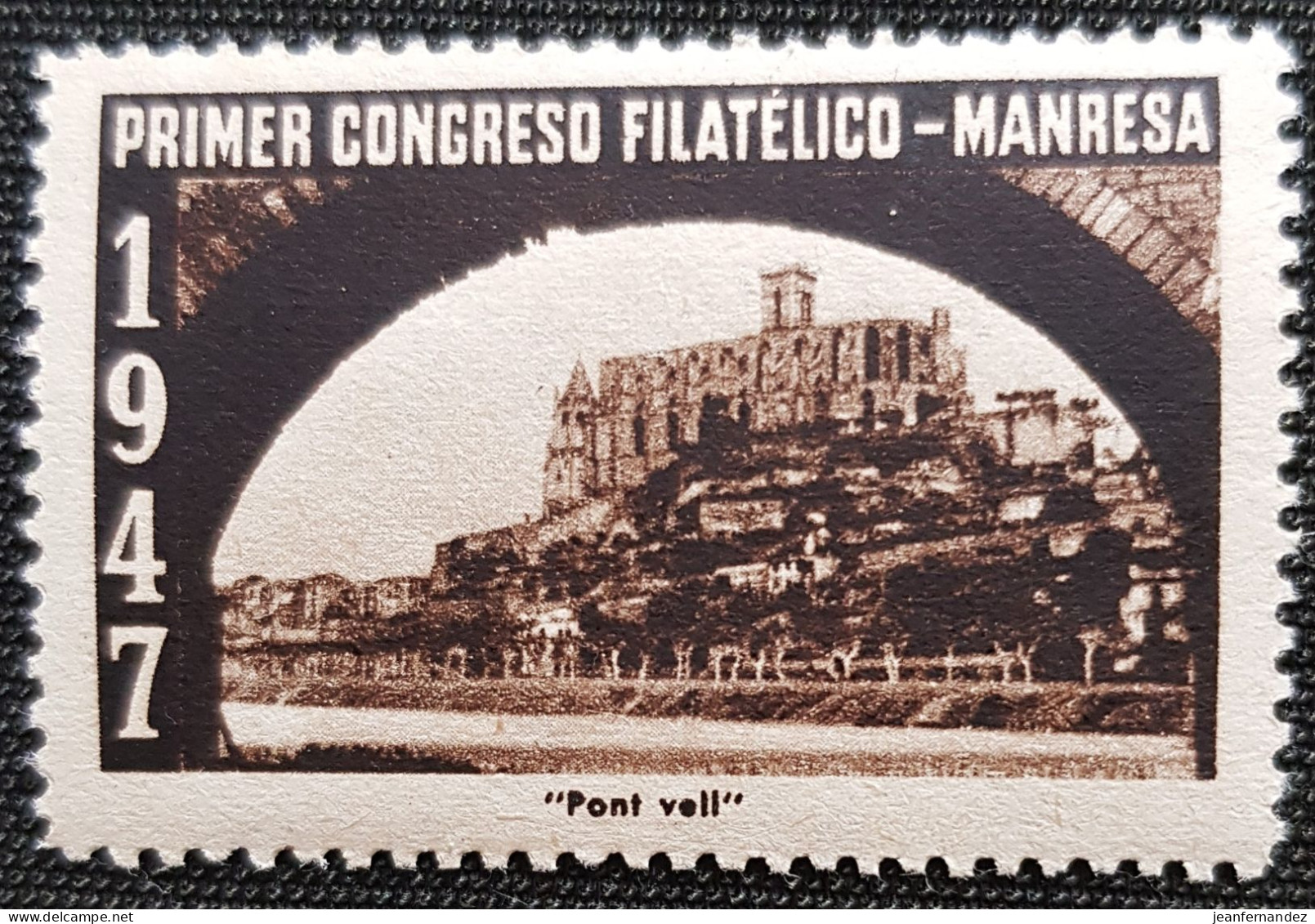 VIÑETAS 1947 Primer Congreso Filatélico, MANRESA Neuf Sans Trace De Charnière - Charity