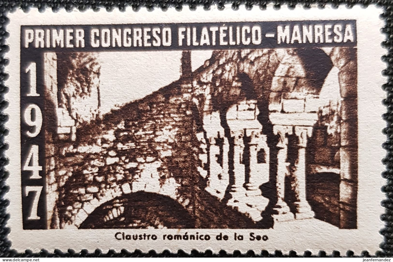 VIÑETAS 1947 Primer Congreso Filatélico, MANRESA Neuf Sans Trace De Charnière - Beneficiencia (Sellos De)