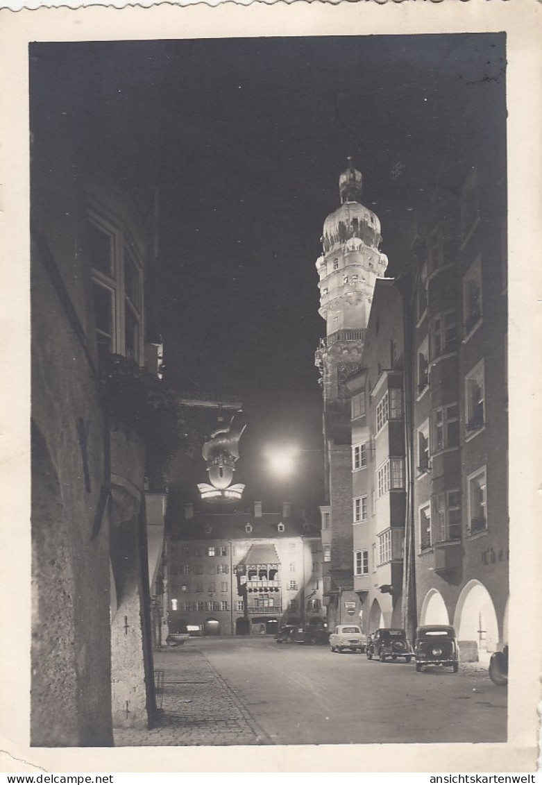 Innsbruck, Herzog Friedrichstrasse Mit Goldenem Dachl Bei Nacht Gl1952 #G5147 - Andere & Zonder Classificatie