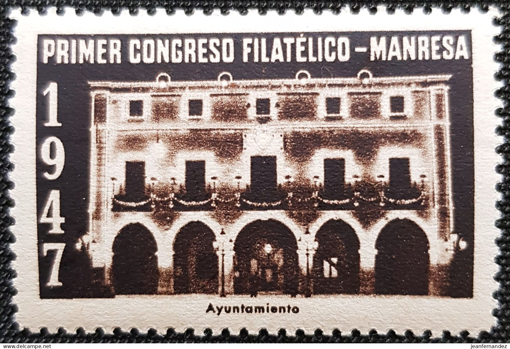 VIÑETAS 1947 Primer Congreso Filatélico, MANRESA Neuf Sans Trace De Charnière - Beneficiencia (Sellos De)