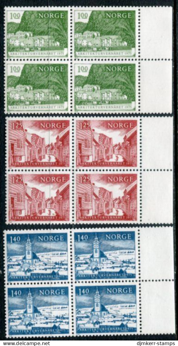 NORWAY 1975 Protection Of Monuments Blocks Of 4 MNH / **.  Michel 700-02 - Neufs