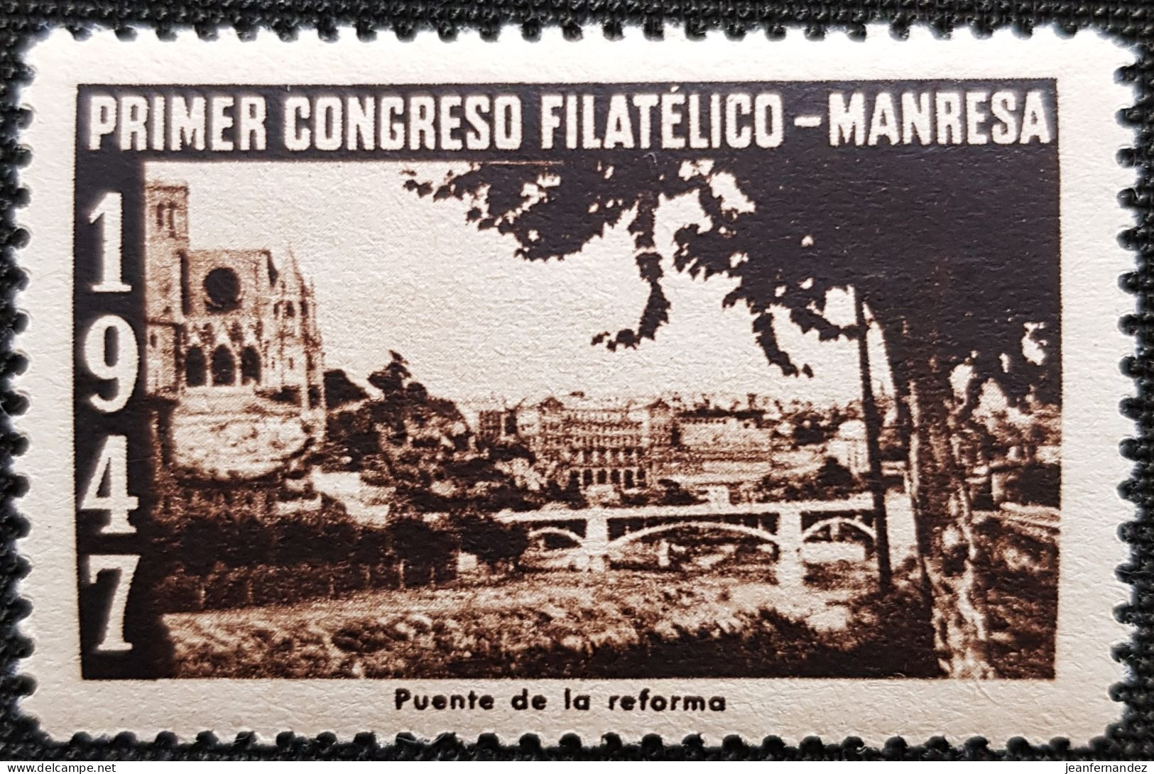 VIÑETAS 1947 Primer Congreso Filatélico, MANRESA Neuf Sans Trace De Charnière - Wohlfahrtsmarken
