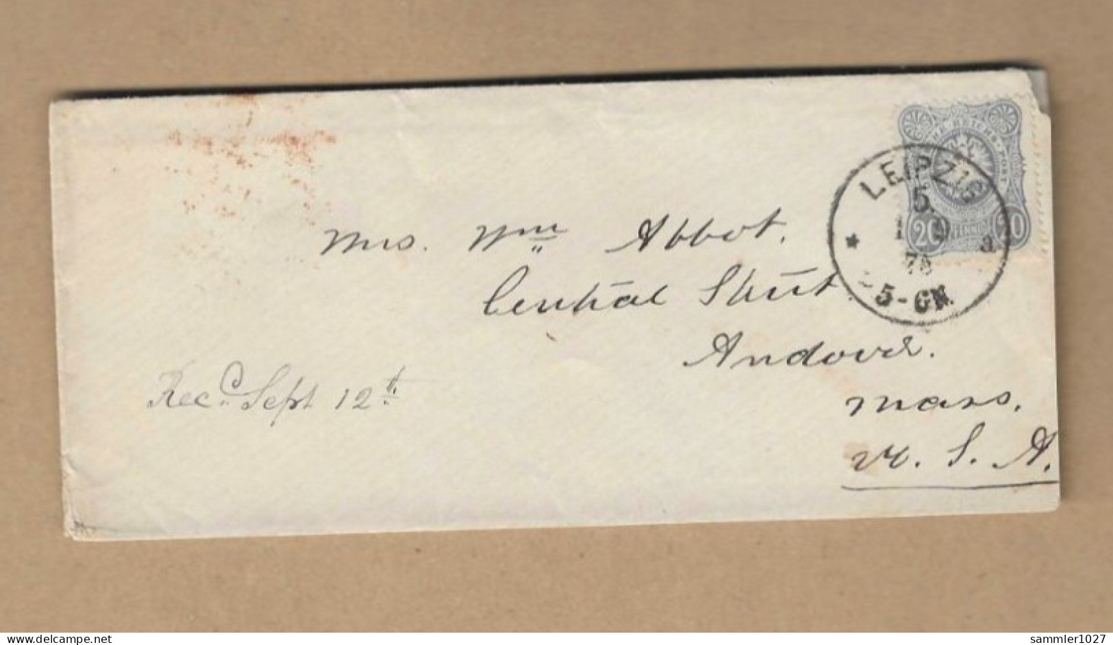 Los Vom 12.04 -  Briefumschlag Aus Leipzig In Die USA 1876 - Covers & Documents