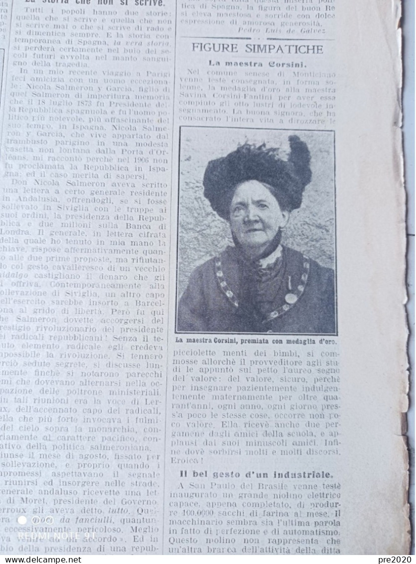 LA DOMENICA DEL CORRIERE 1913 MONTICIANO TREVISO GROSSETO - Andere & Zonder Classificatie